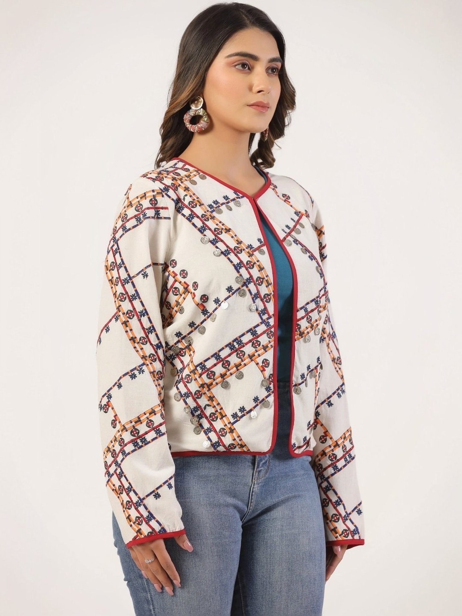 Karyn Seo Miranda Vintage Inspired Embroidered Kimono Cardigan