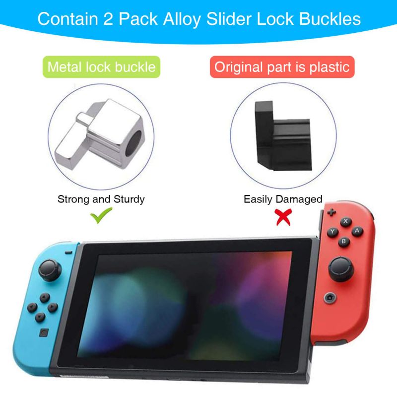 Joycon Joystick Replacement, (4 Pack) Switch Analog Stick Parts for Nintendo Switch Joy Con, Controller Repair Kit Include 4 Thumb 3D Sticks,2 Metal Buckles,2 Screwdriver,Pry Tools,6 Thumbstick Grips