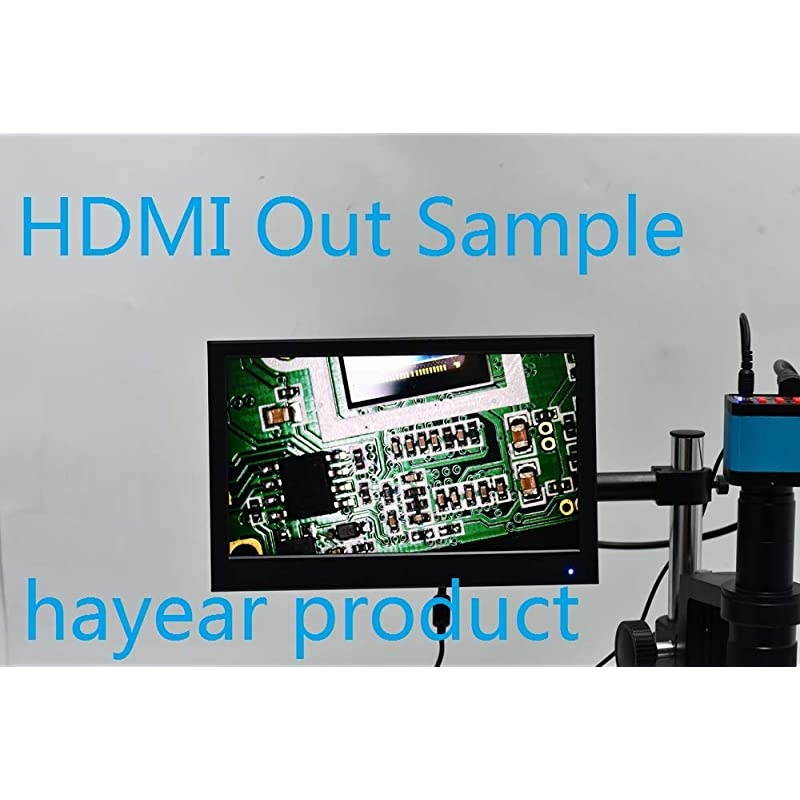14MP HDMI HD USB Digital Industry Video Microscope Camera Set+Big Boom Stand Universal Bracket +180X C-Mount Lens+144 LED Light + 8" inch HDMI LCD Monitor (180X Zoon Lens)