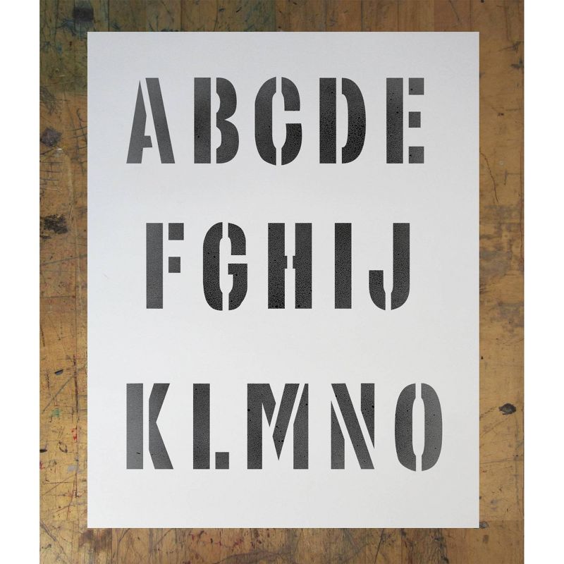 Stencil1 Industrial Font 2" - Letter Stencil 8.5" x 11"