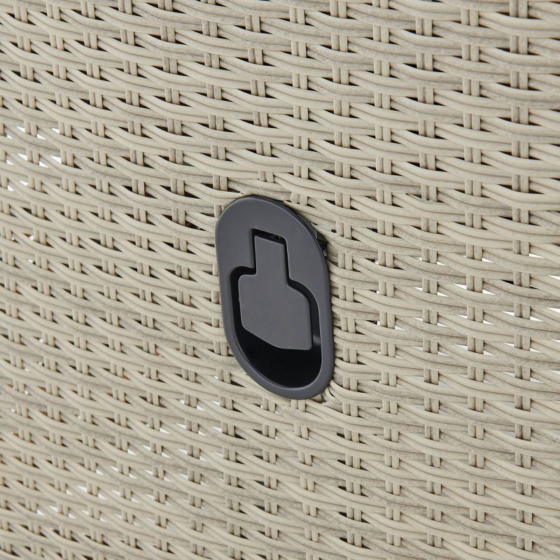 2pk All-Weather Wicker Haven Outdoor Recliners with Ottomans and Cushions Beige - Alaterre Furniture