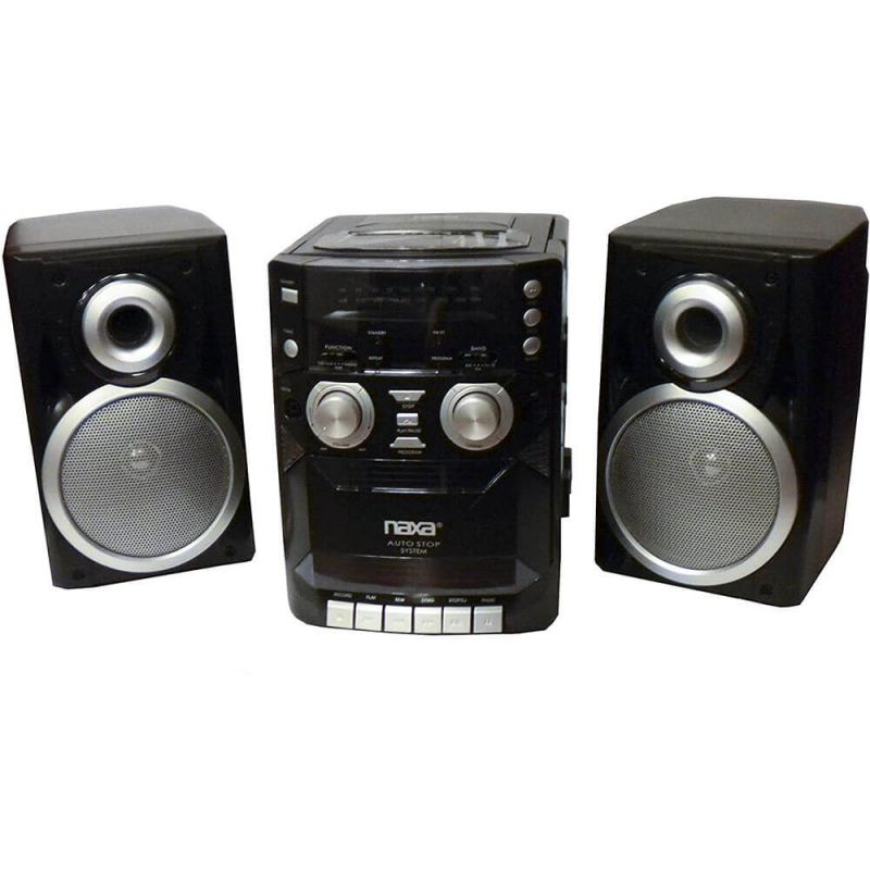 Naxa NPB426 Portable CD Player with AM/FM Radio, Cassette & Detachable Speakers