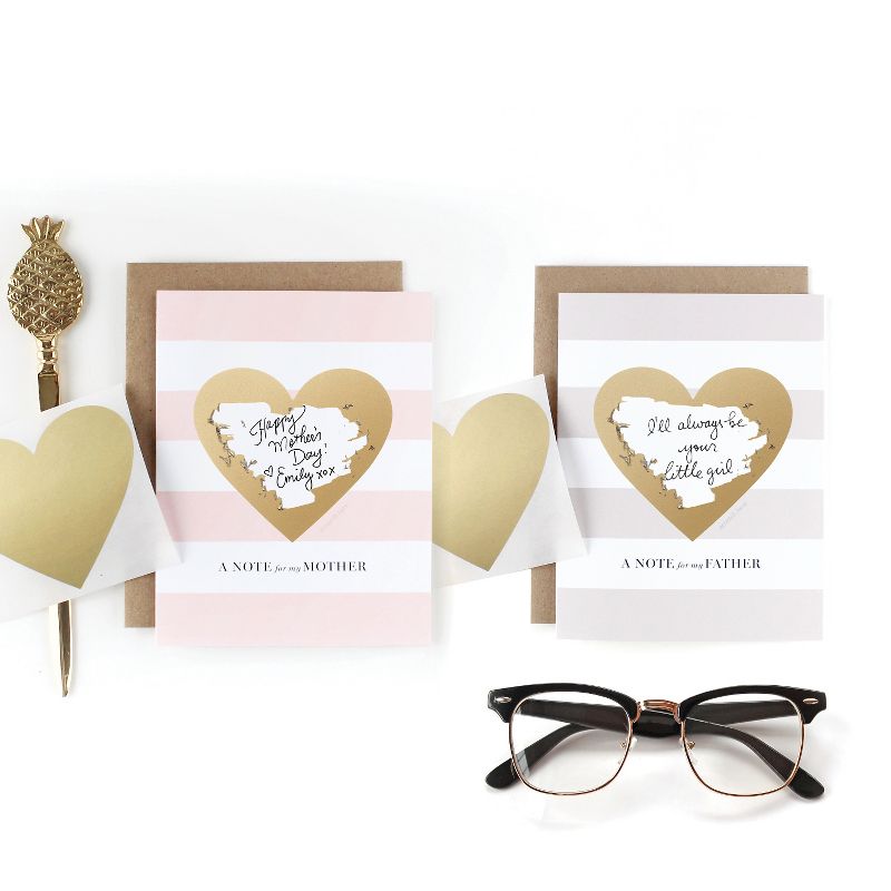 3ct Heart Shaped Family Scratch-off Greeting Cards