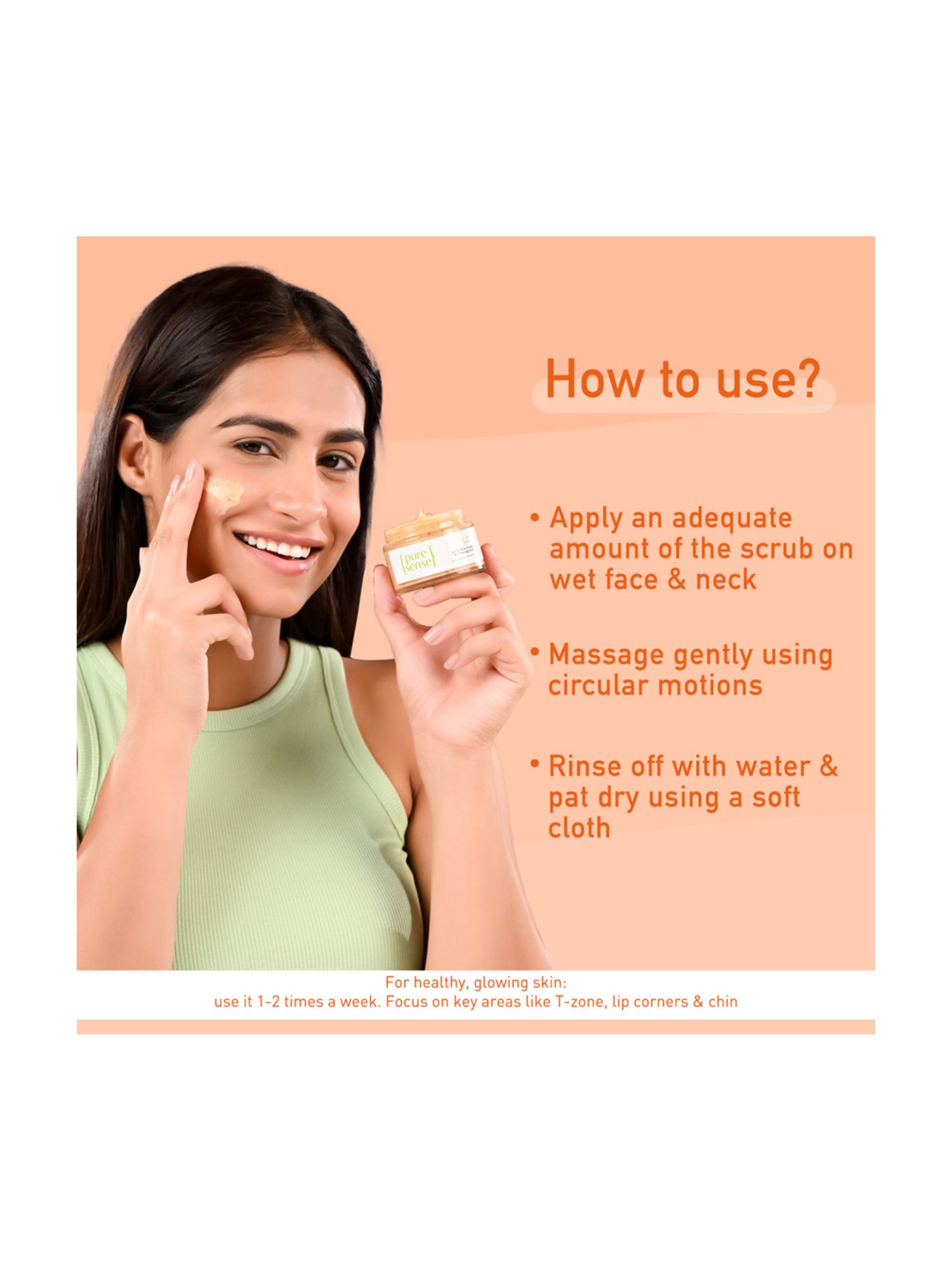 Pure Sense Natural Papaya Face Scrub - 50 gm