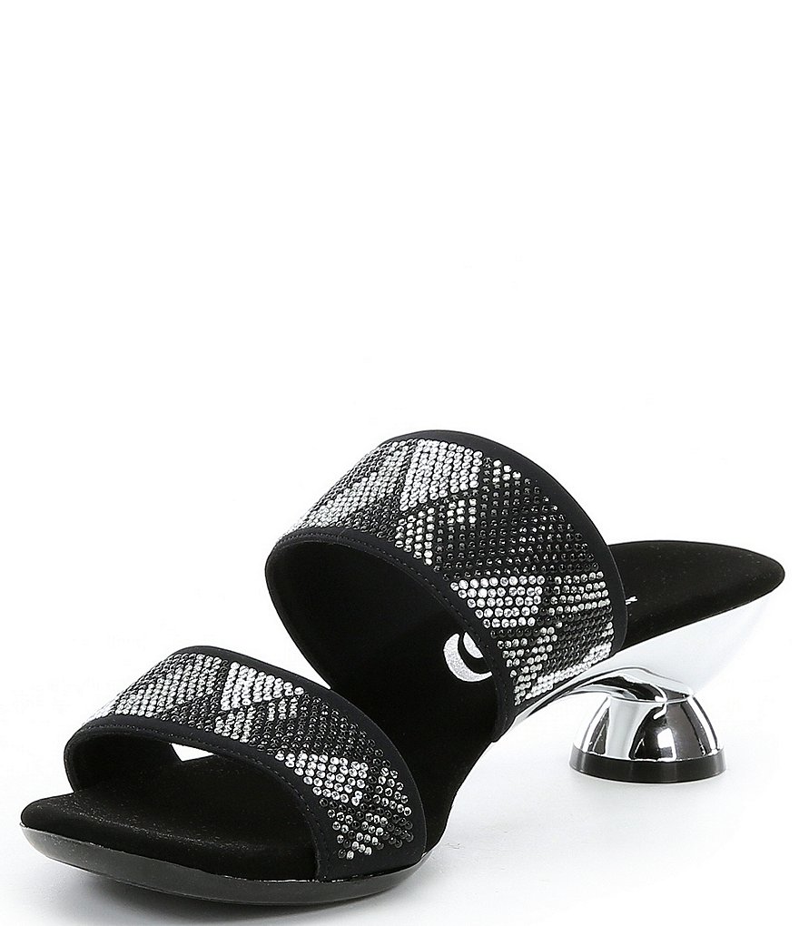 Onex Zenna Stretch Rhinestone Pave Sculptural Heel Dress Slides
