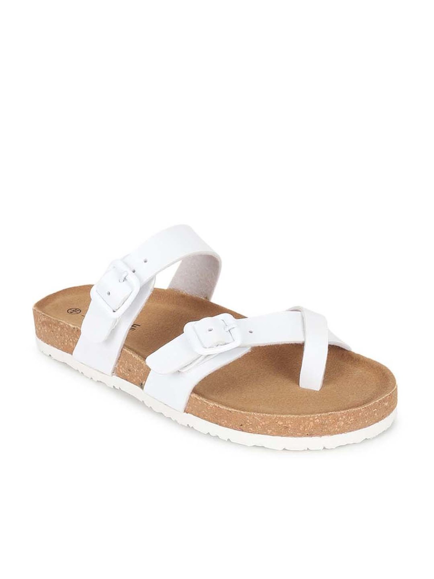 Truffle Collection Women's White Toe Ring Sandals