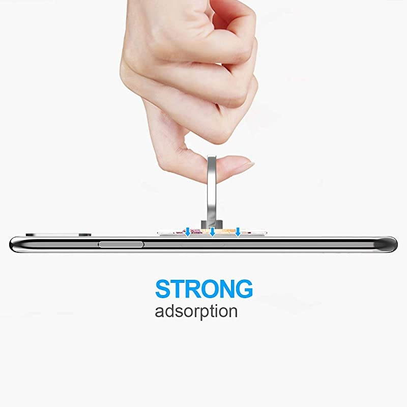 Phone Ring Holder 2PCS Metal 360&deg; Rotation Phone Grip Kickstand Universal Finger Ring Stand Compatible with All Smartphone Tablet Purple Lotus Flower