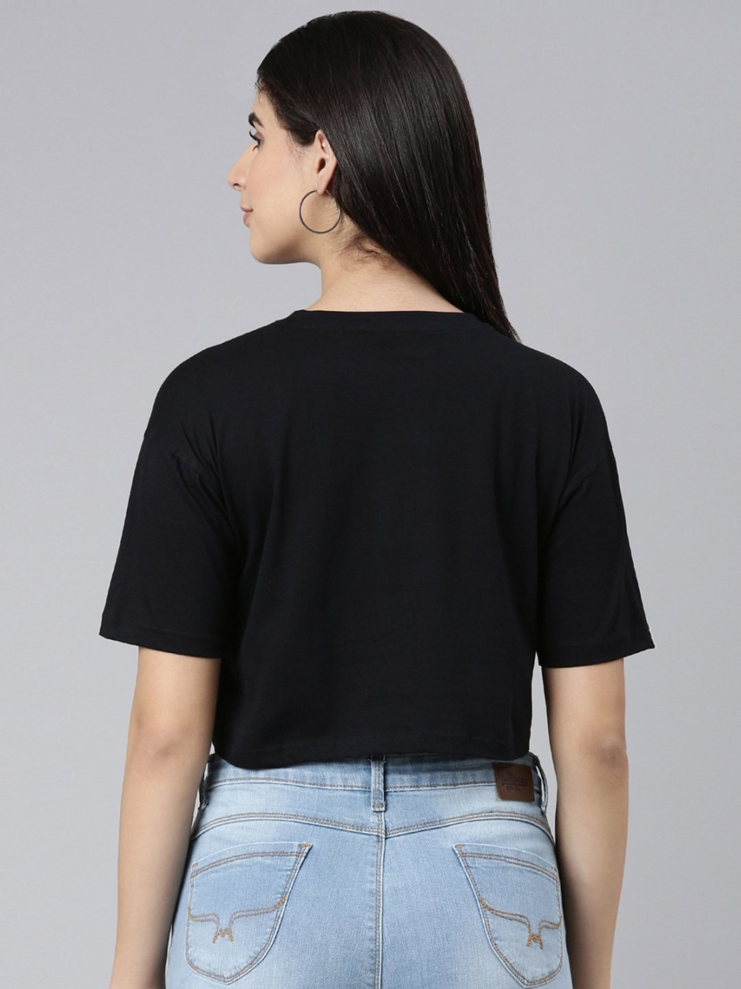 Kryptic Pure Cotton Drop Shoulder Oversized Crop T-Shirt