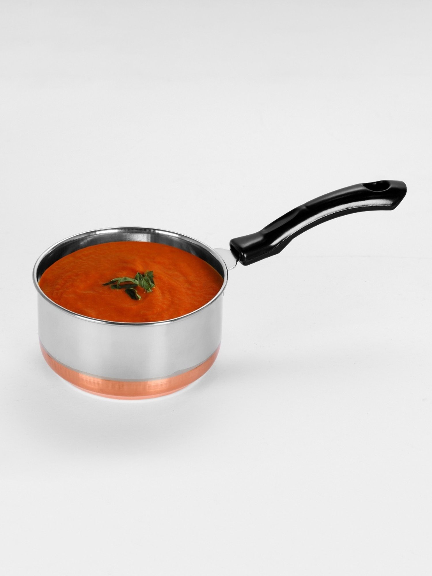 Sumeet S.S. Copper Bottom Saucepan/Cookware/ Container with Handle Size No. 9 ( 0.8 Liters)