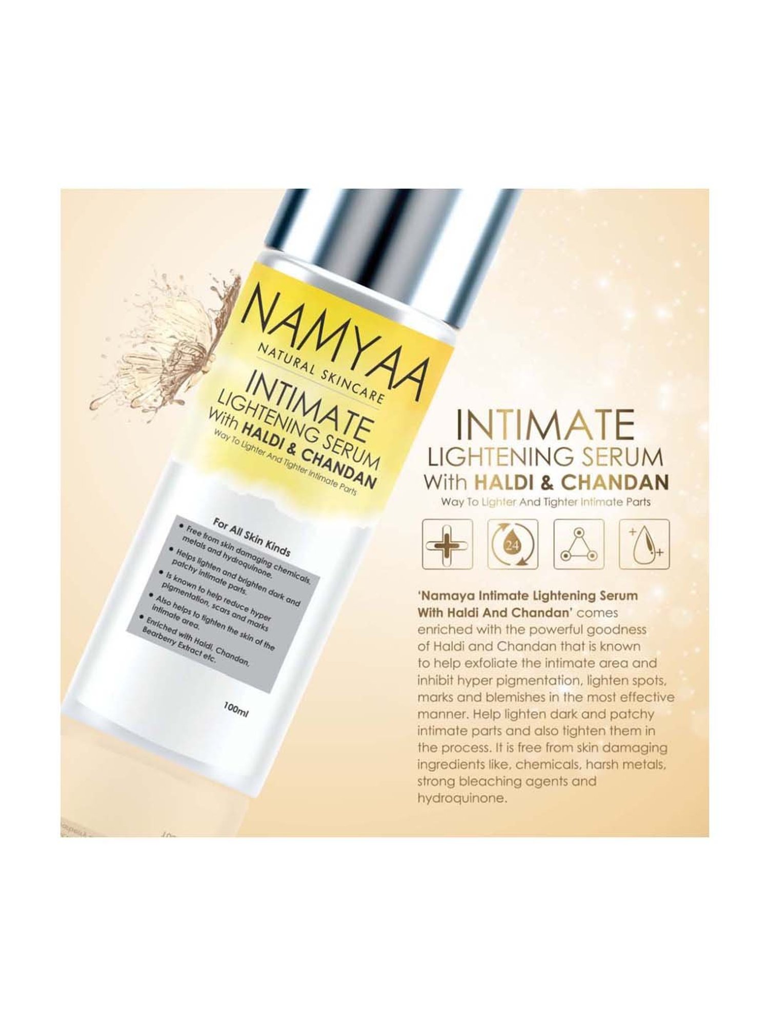 Namyaa Advanced Haldi Chandan Intimate Lightening Serum - 100 gm