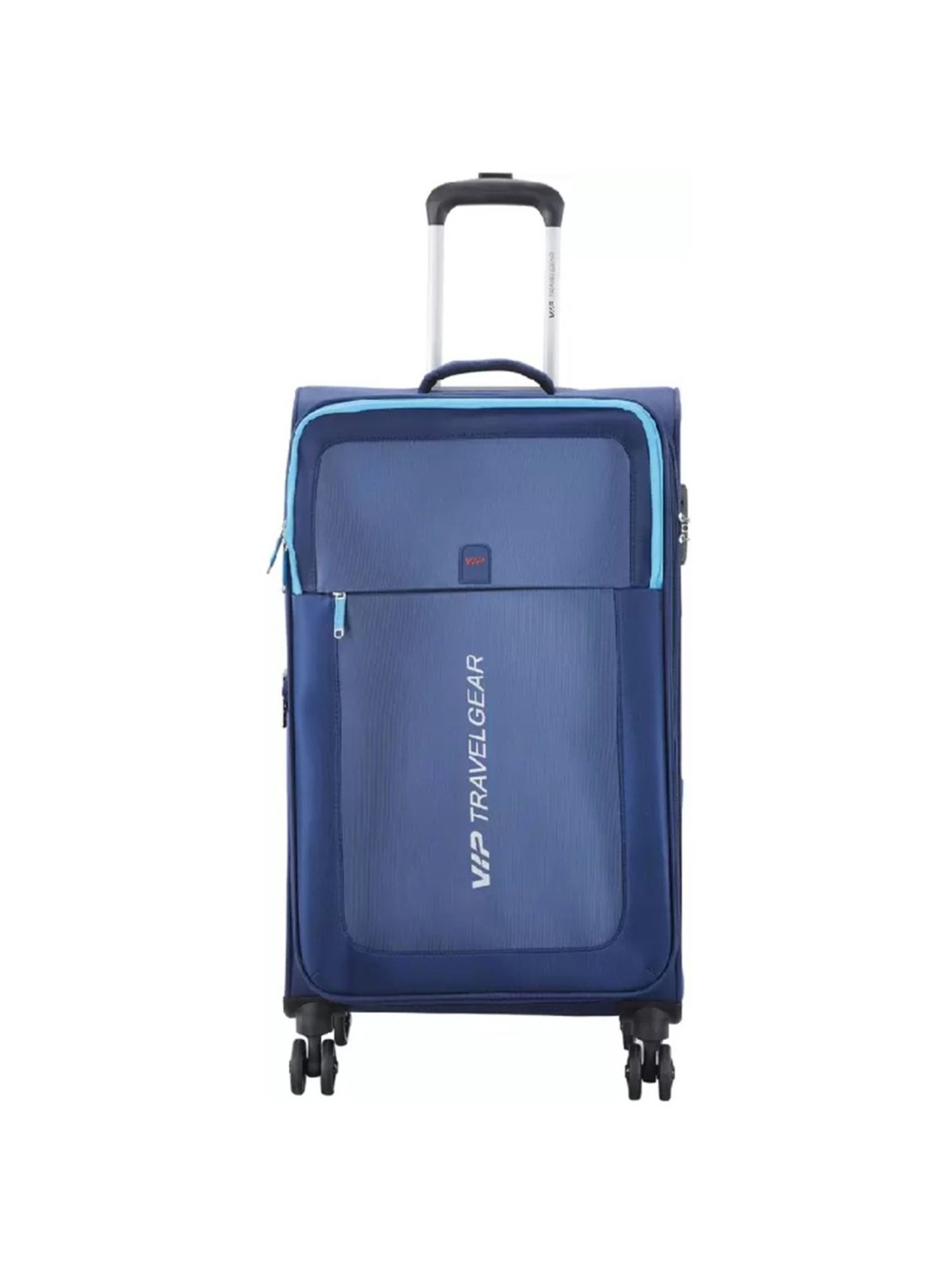 VIP Suprema Blue Solid Soft Medium Trolley Bag - 30 cm