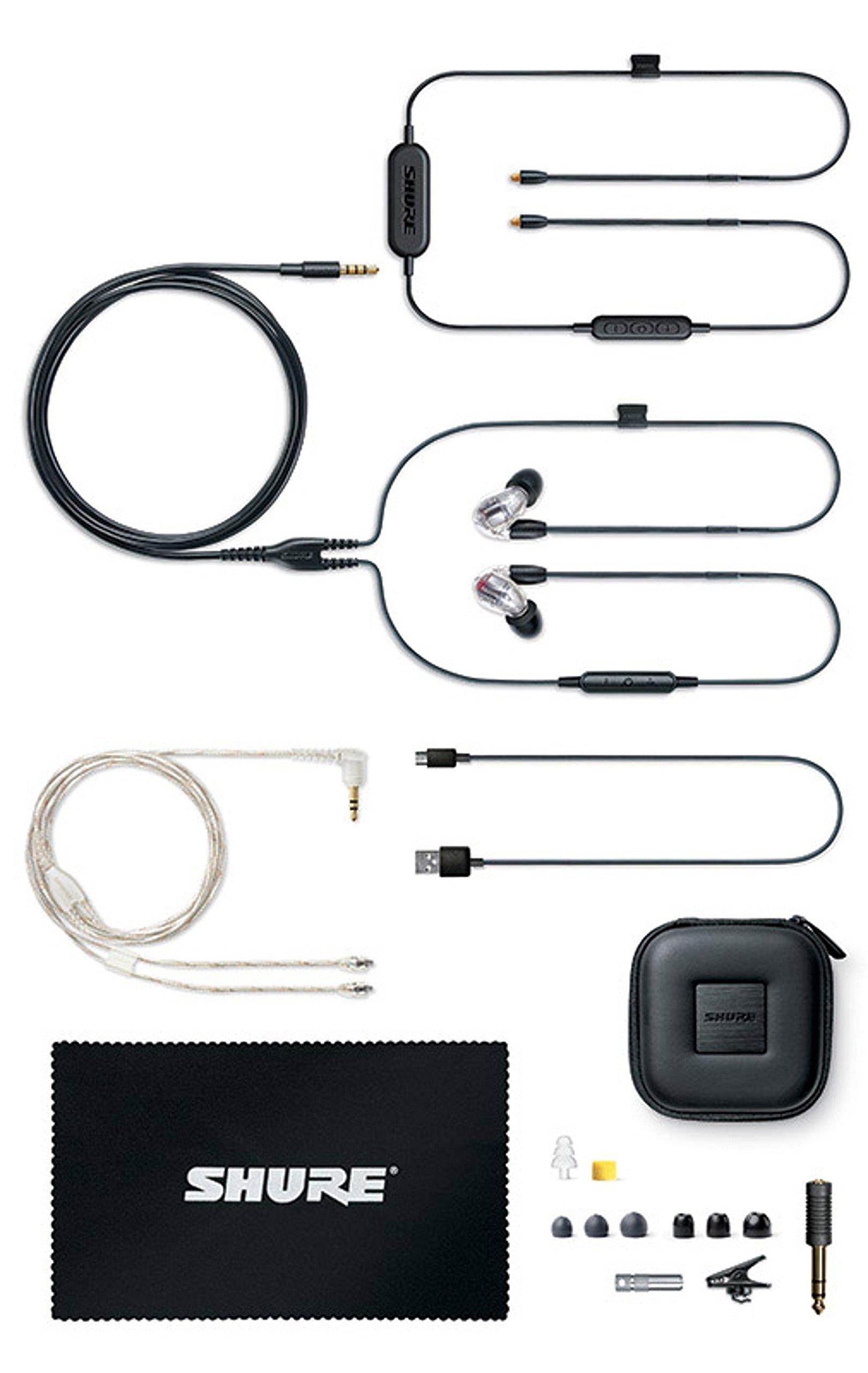 Shure SE846 Sound Isolating Earphones with Bluetooth, Remote & Mic Cables, Clear