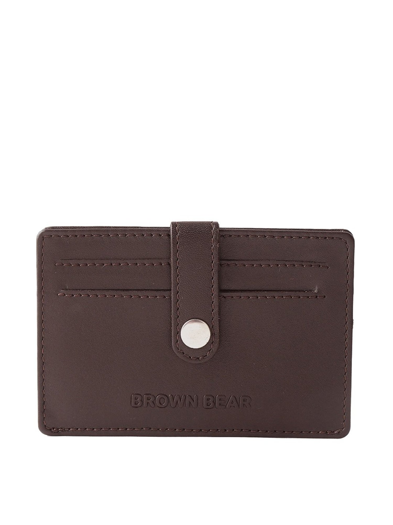 Brown Bear Brown Casual Leather Rfid Card Holder for Men