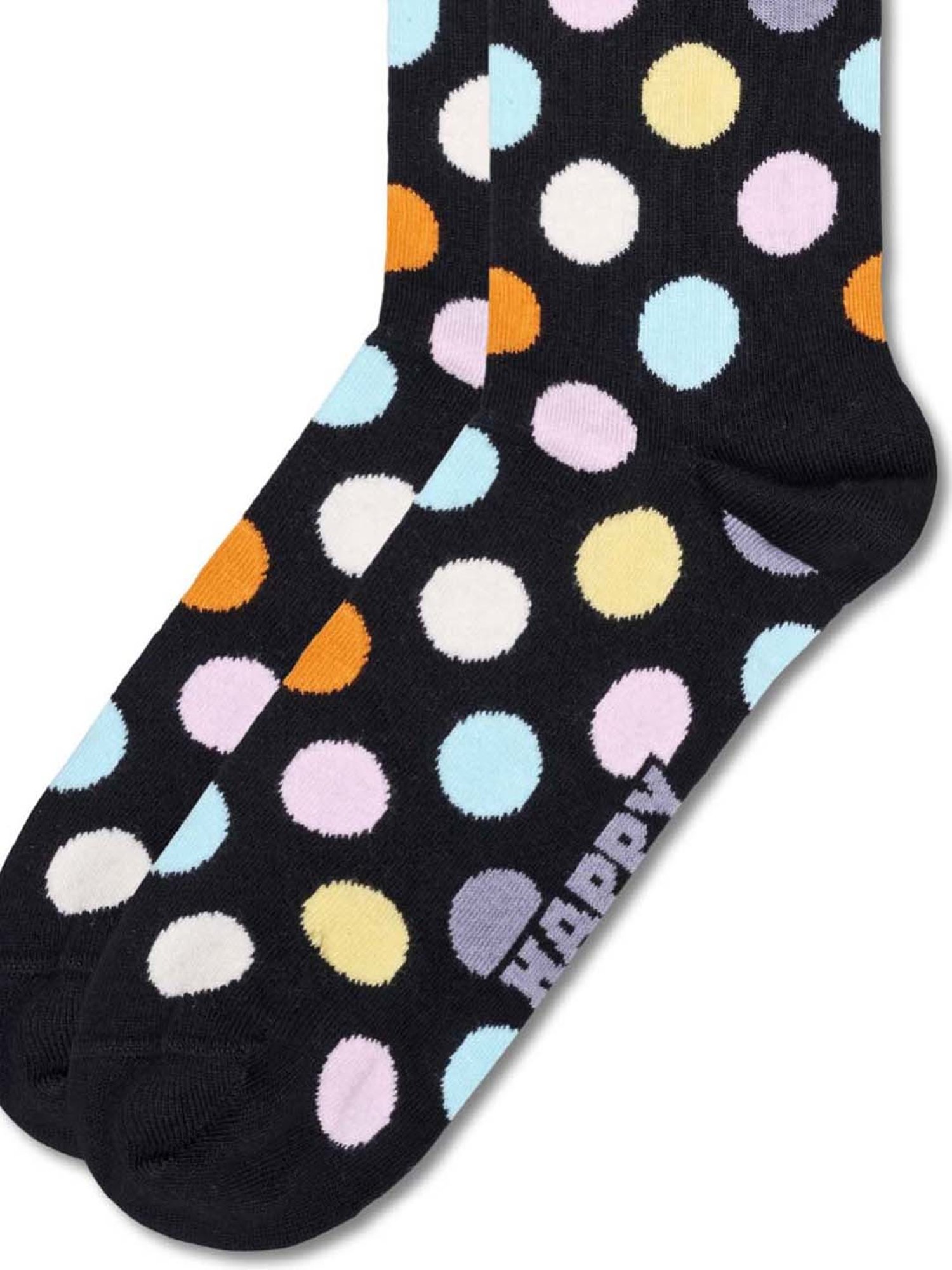 Happy Socks Classic Big Dot Black Cotton Printed Socks (41-46)