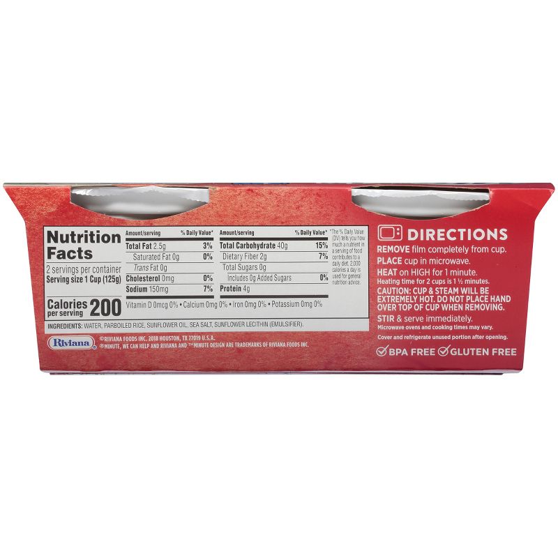 Minute Long Grain Microwaveable White Rice Bowl - 8.8oz 2pk