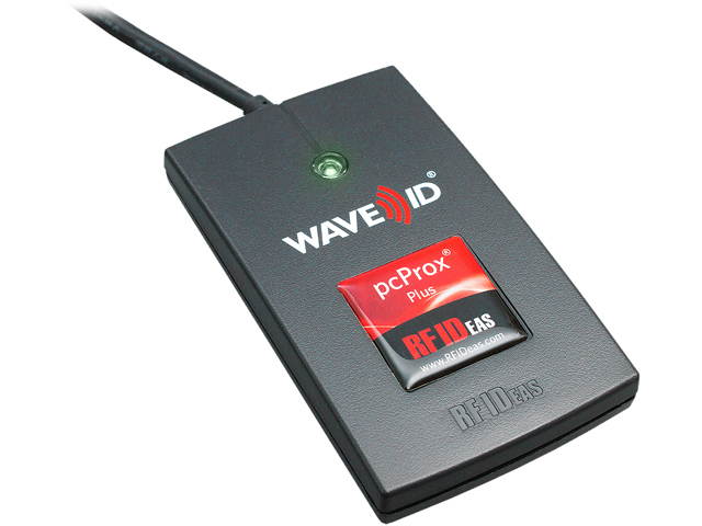 RFIDeas RDR-80081AKU pcProx Plus Dual Frequency Desktop Keystroking Reader, iCLASS SE, 125 kHz/13.56 MHz, USB, RS-232