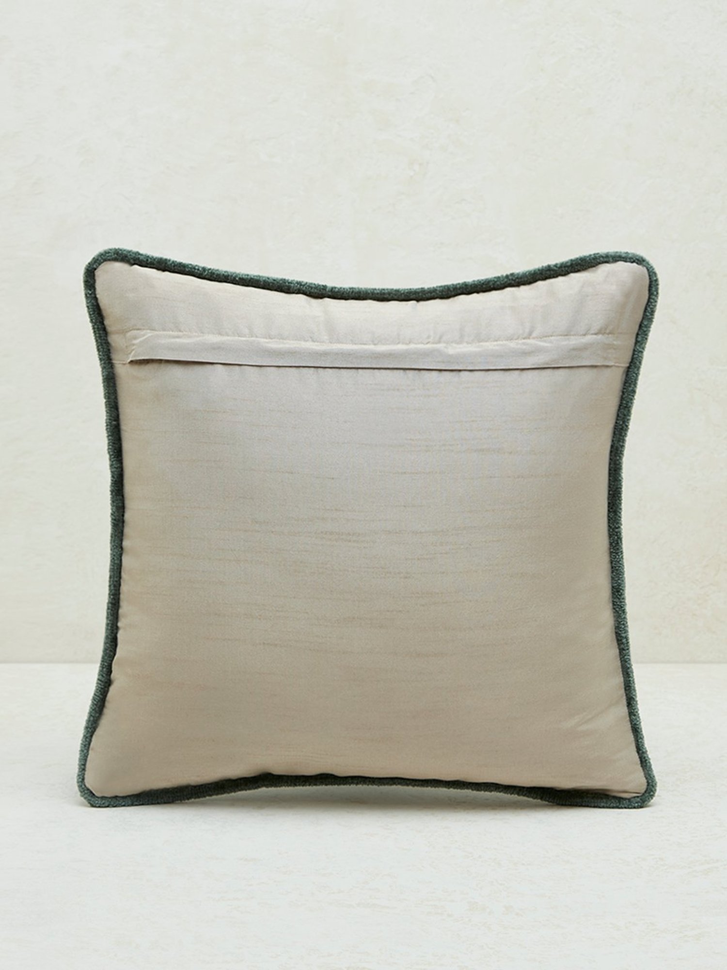 Westside Home Dark Green Chenille Textured Cushion Cover