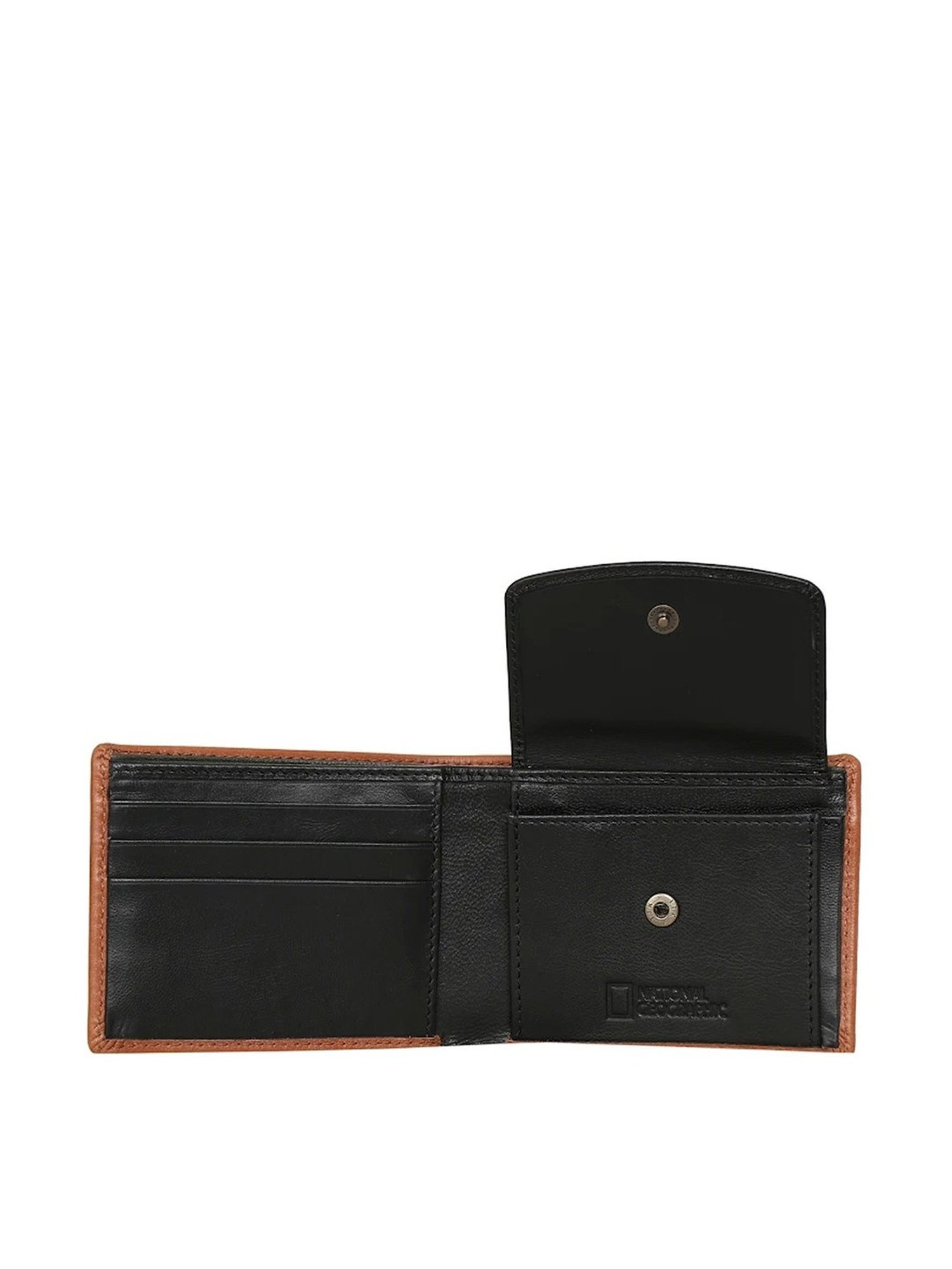 National Geographic Tan Solid Rfid Bi-Fold Wallet for Men