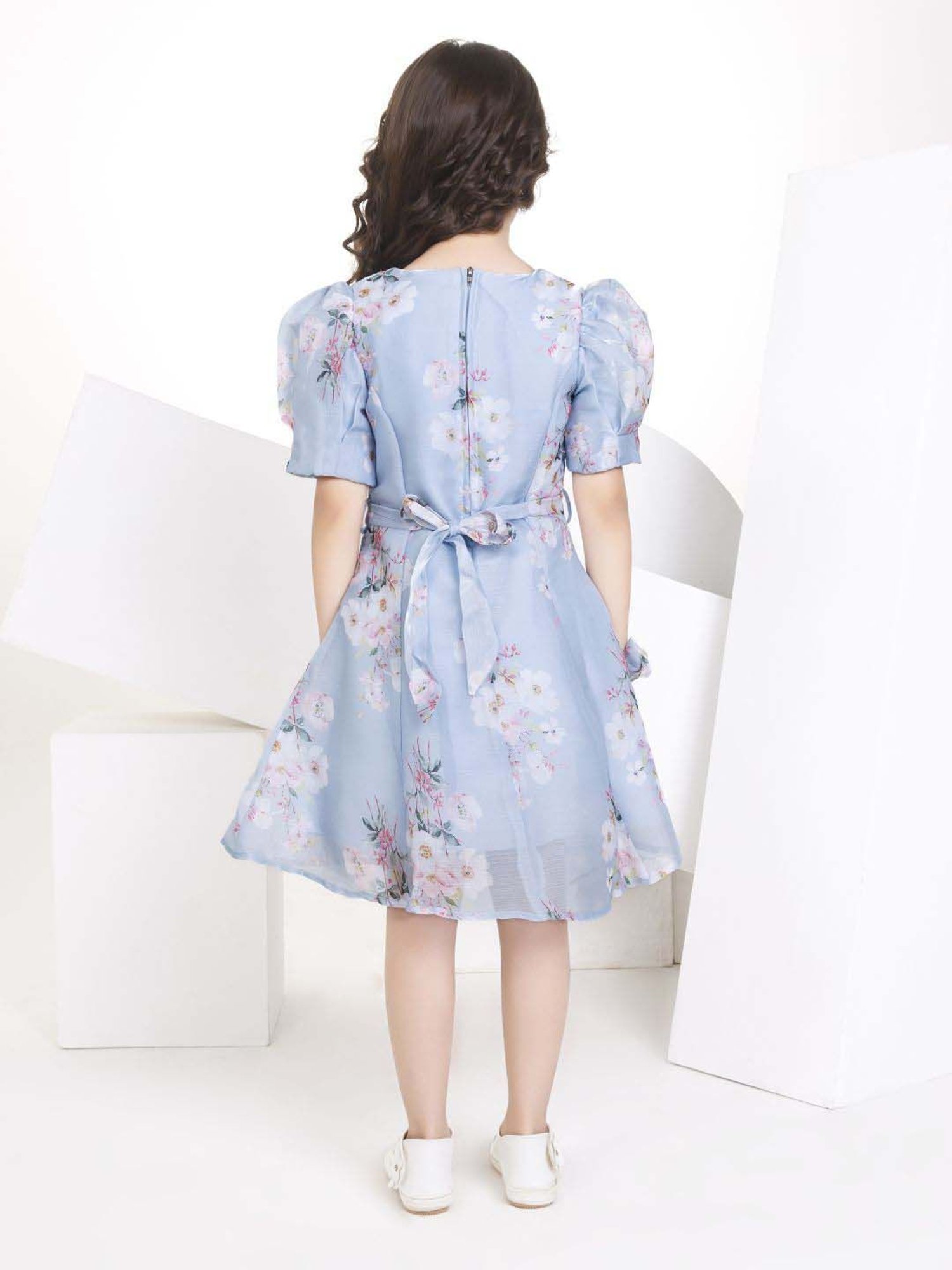 Many Frocks Kids Red Solid Dress