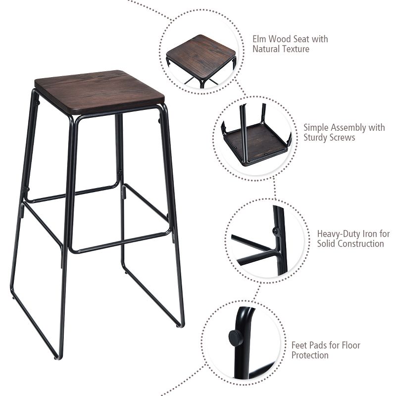 Ladder Barstool Seat Black - Riverstone Furniture Collection