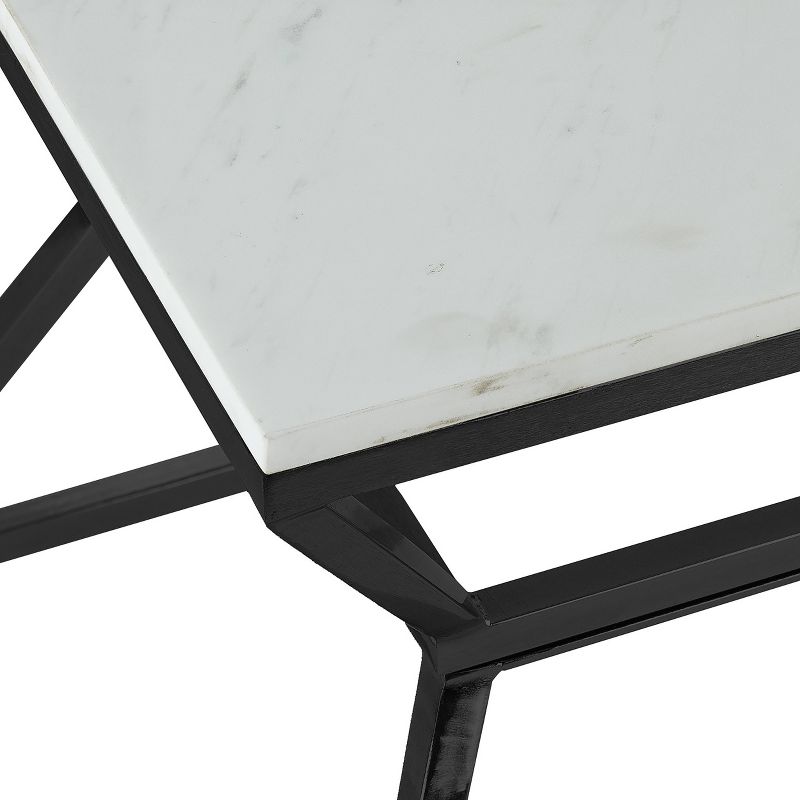 17" Audrey Marble Side Table High Black - Adore Decor