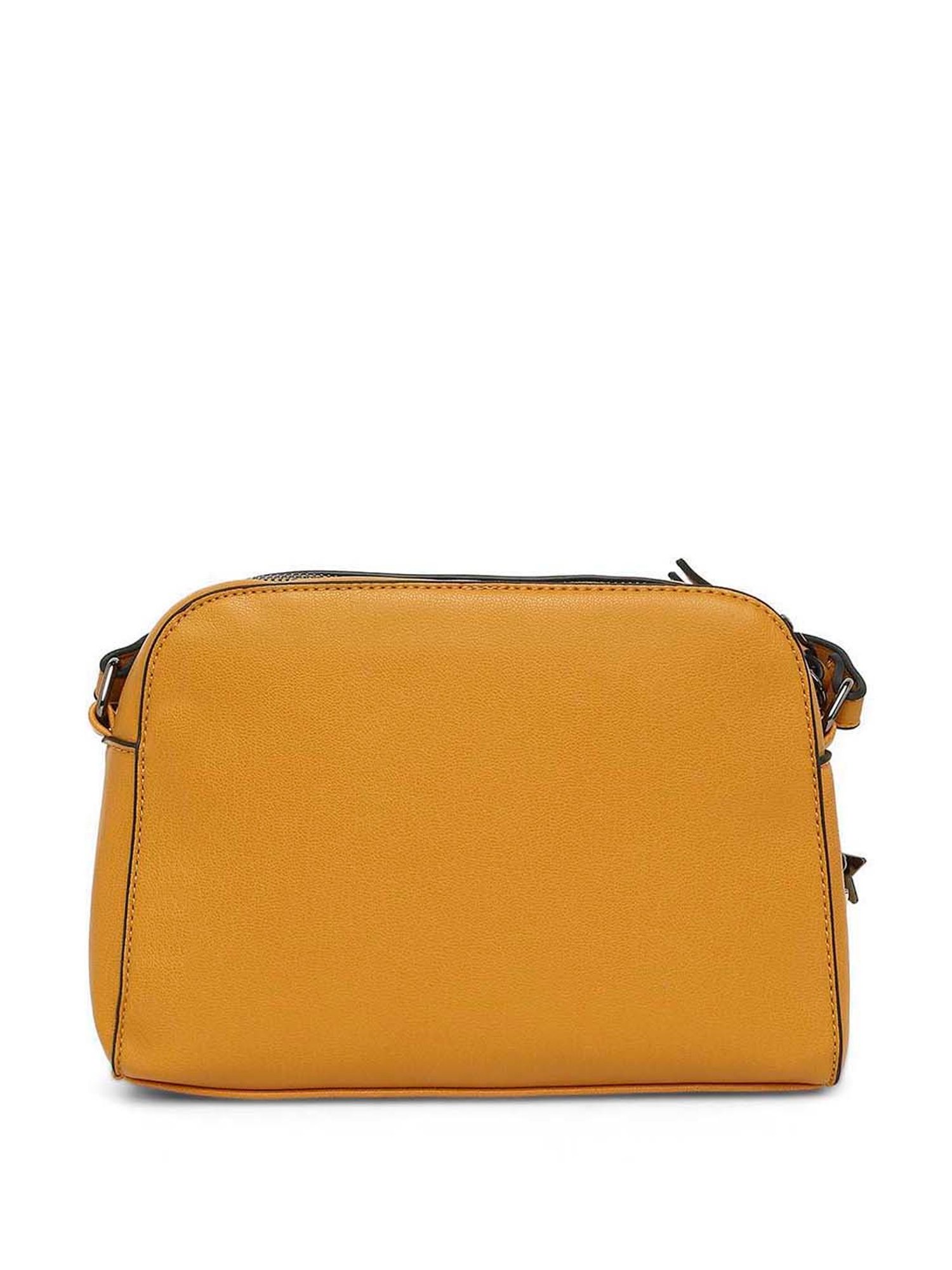 Marina Galanti Yellow Solid Medium Sling Handbag