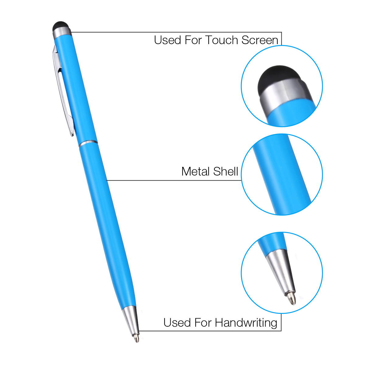 FirstPower 10pcs 2-in-1 Stylus Pens for Tablets Touch Screen with Ball Pen for iPad iPhone XS XS Max XR X 11 / 11 Pro / 11 Pro Max 7 6 Plus Samsung Galaxy S10 Plus S10e Tab