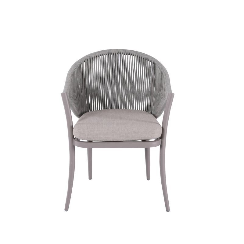 7pc Outdoor Aluminum Rope Dining Set Brown - Nuu Garden