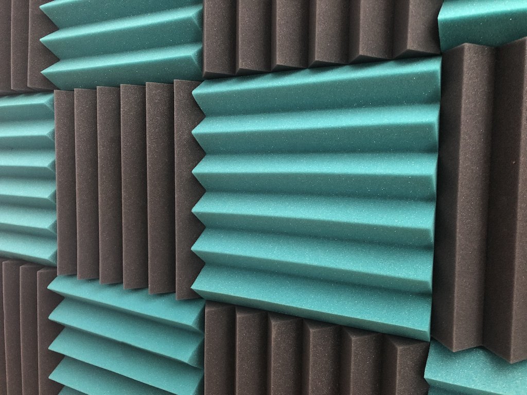 2" Teal and Black Acoustic Wedge Soundproofing Studio Tiles 12 pack