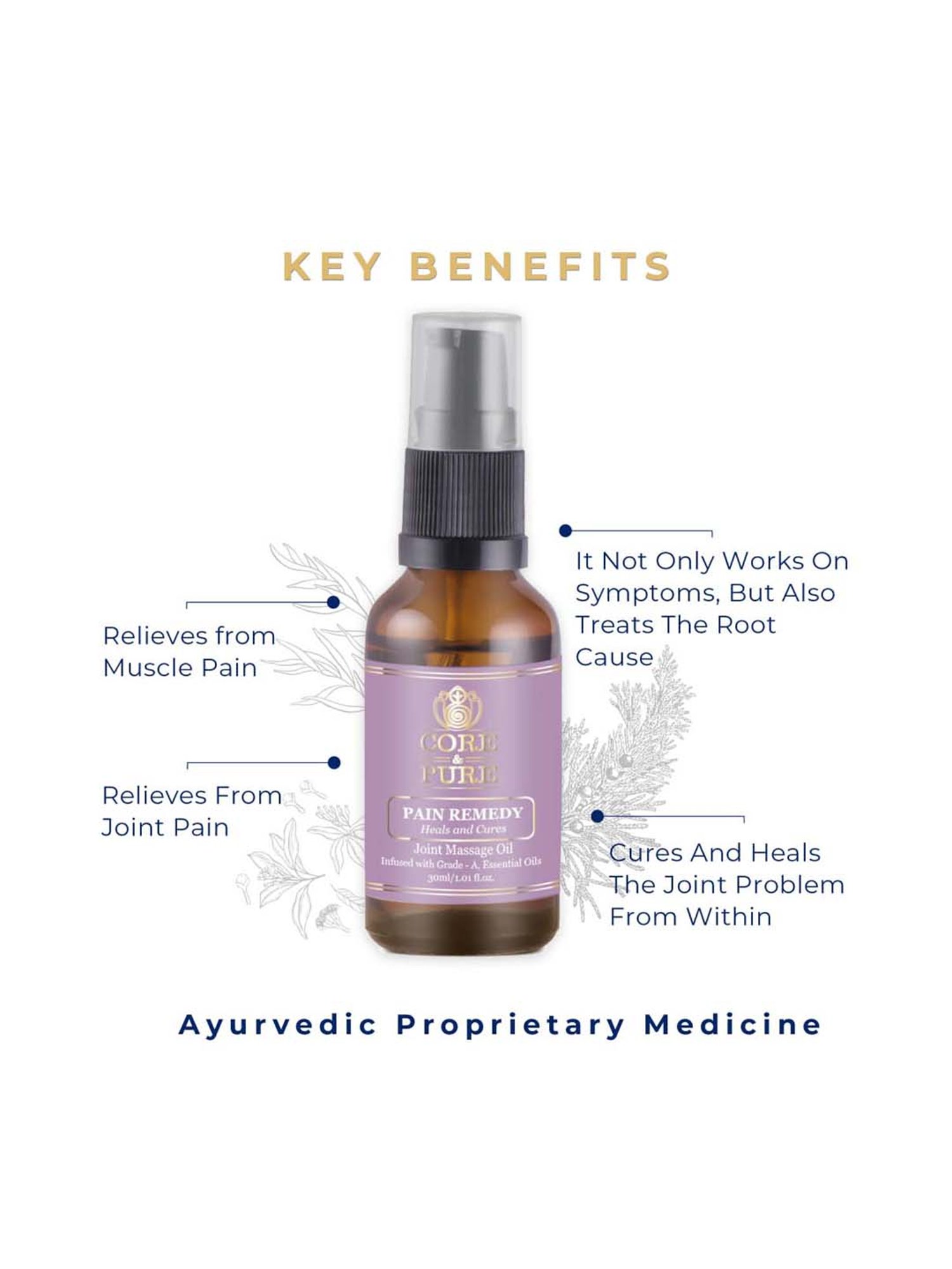 CORE & PURE Pain Remedy Oil - 30 ml