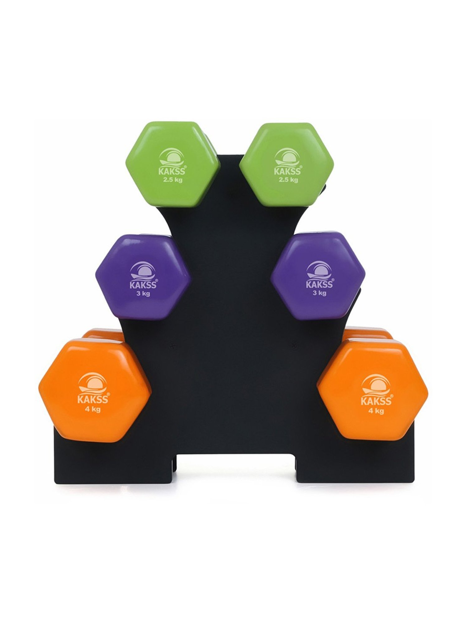 KAKSS Cast Iron Vinyl Coated Dumbbells (Multicolor) Size - 19KG