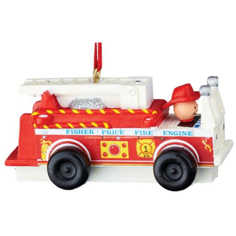 Department 56 Fisher-Price Fire Truck Christmas Ornament 3.5" - Red/White