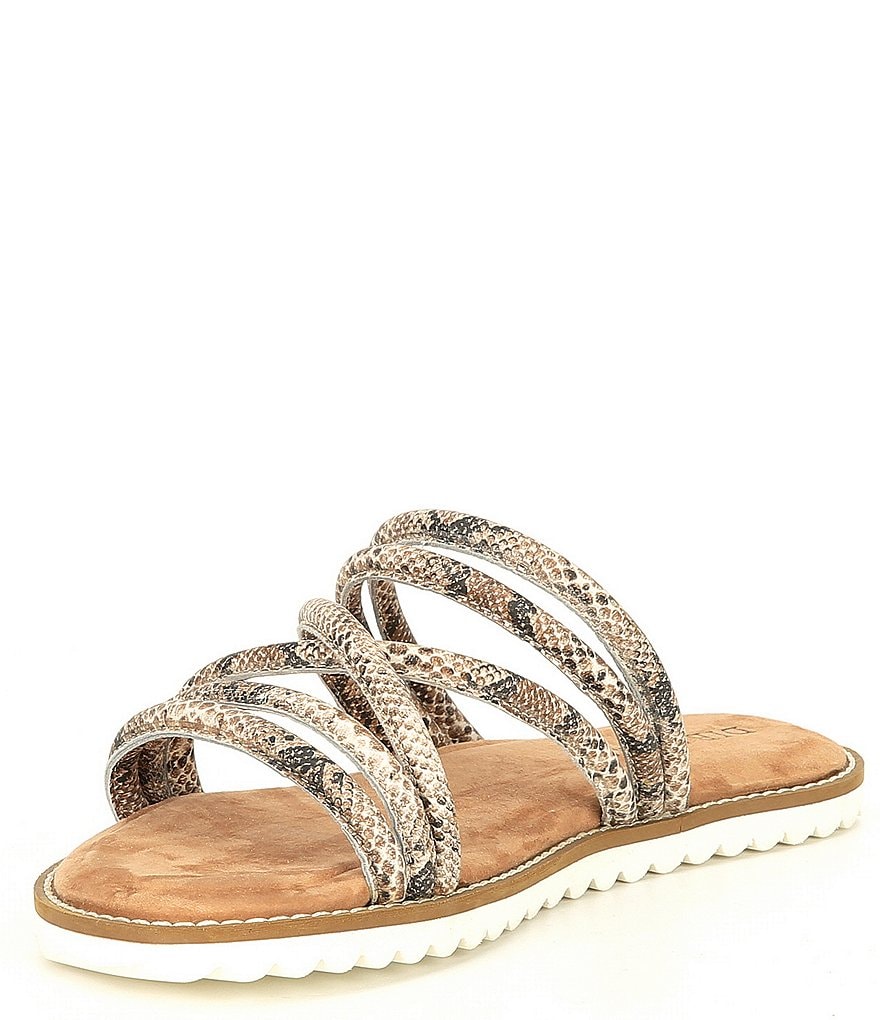 Diba True Cedar Cove Snake Print Strappy Flat Sandals