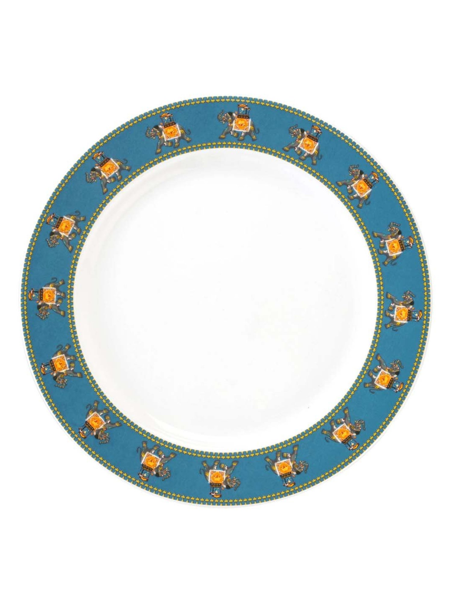 India Circus Multicolor Ceramic Dinner Plate - Set of 1