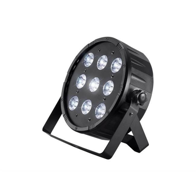 Monoprice Flat PAR Stage Light RGBW | 10 watt, x 9 LED, 8-channel DMX, Strobe follow mode - Stage Right Series