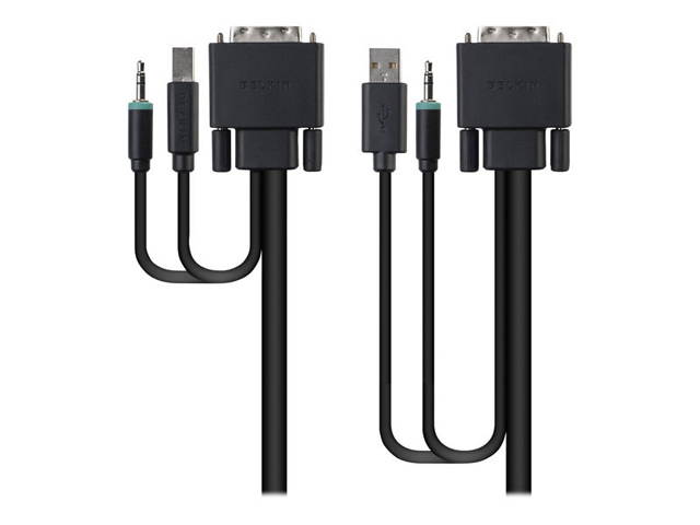 Belkin F1D9012B06 6ft. Secure KVM Cable Kit - DVI / USB / Audio Cable Kit
