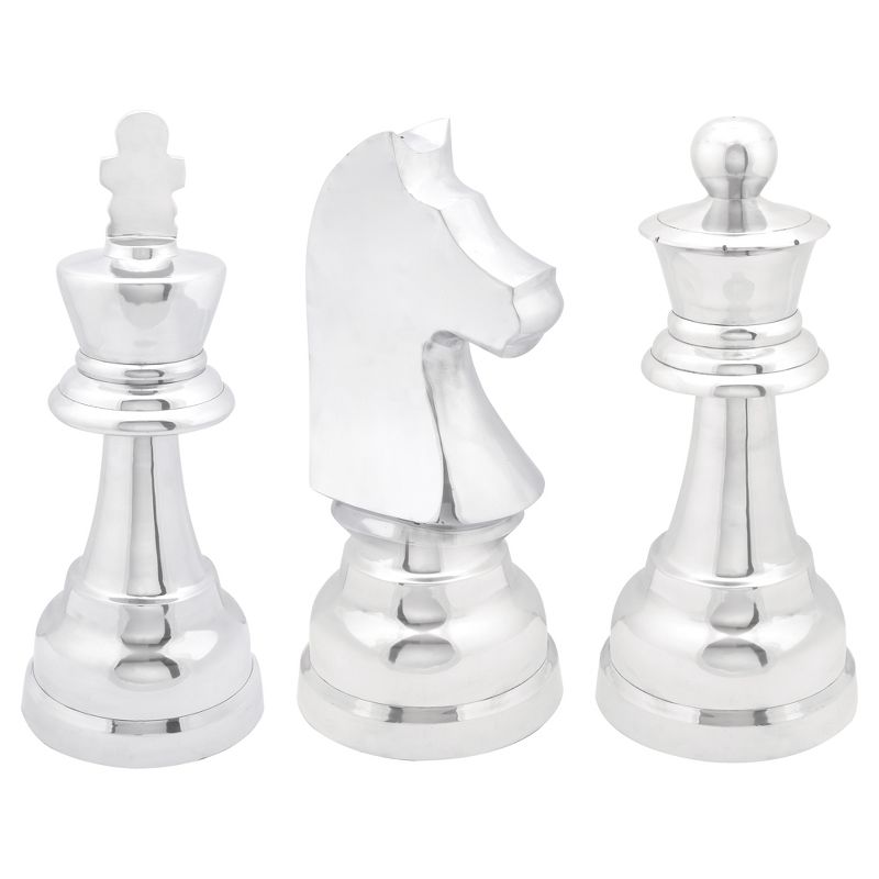 Set of 3 Traditional Aluminum Sculpture Silver - CosmoLiving by Cosmopolitan
