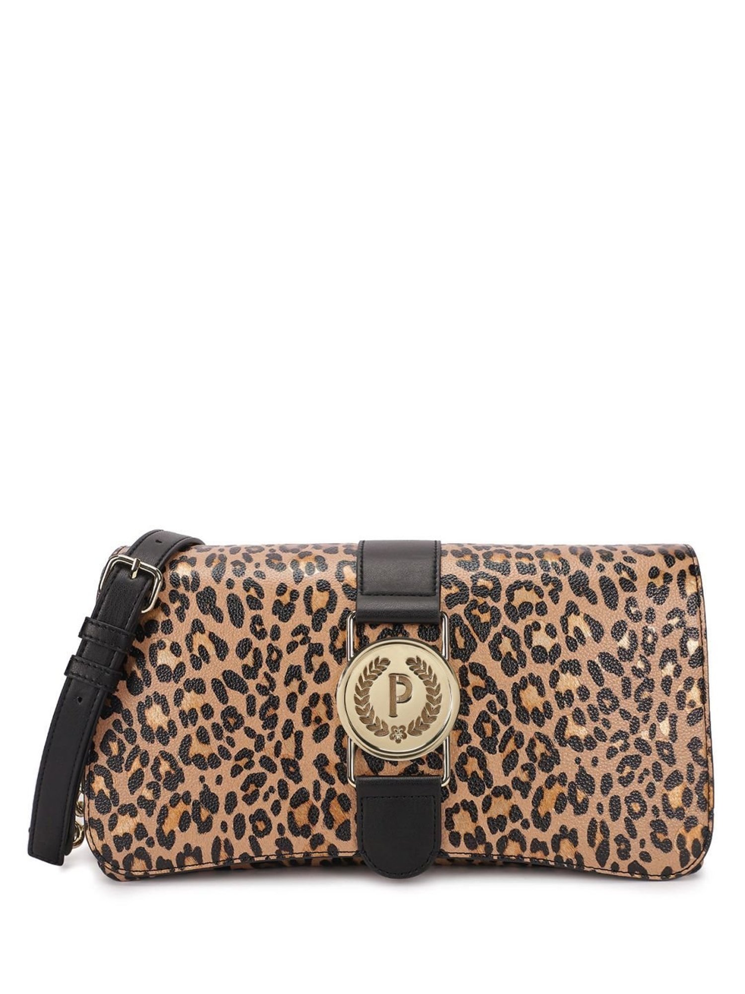 Pollini Brown Animal Effect Large Cross Body Bag