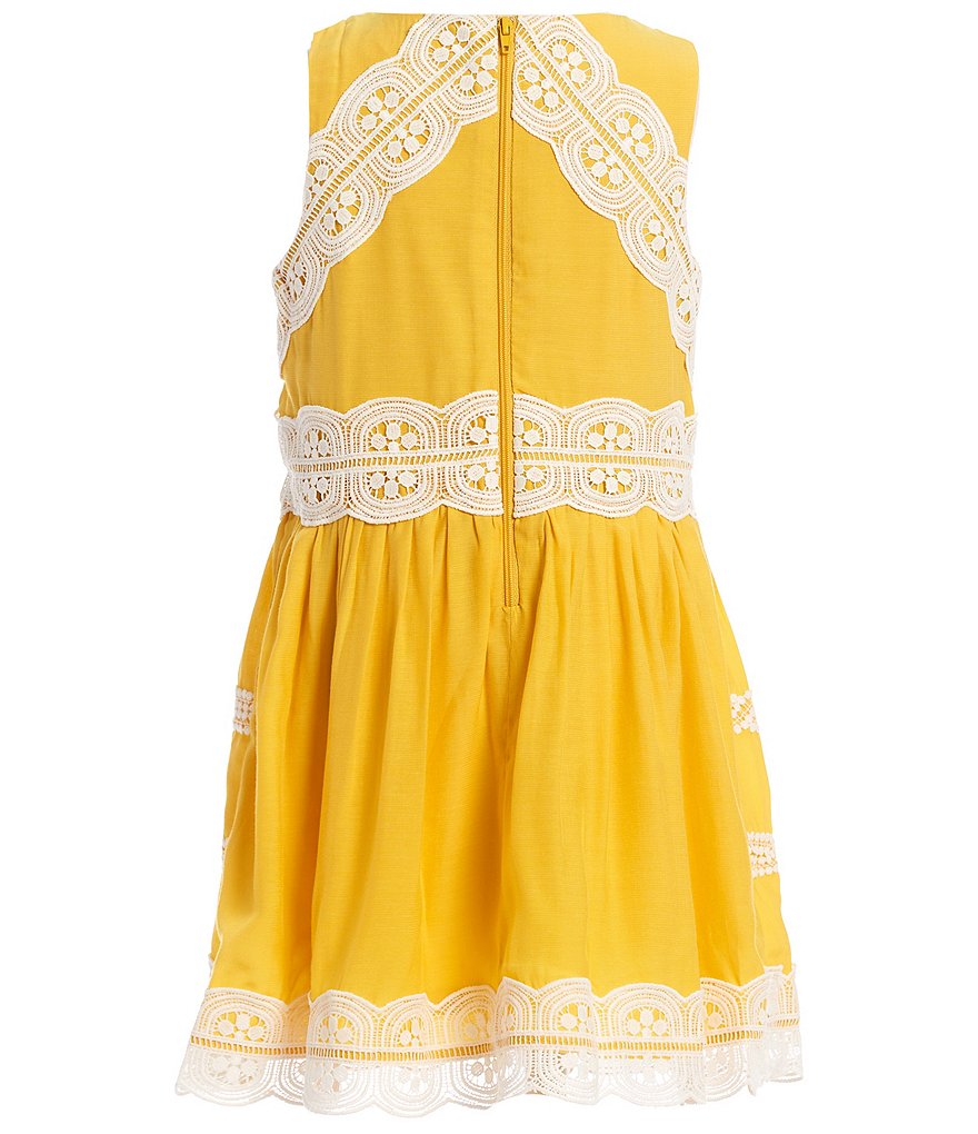 Pippa & Julie Little Girls 2T-6X Floral/Clip-Dot Tiered Fit-And-Flare Dress