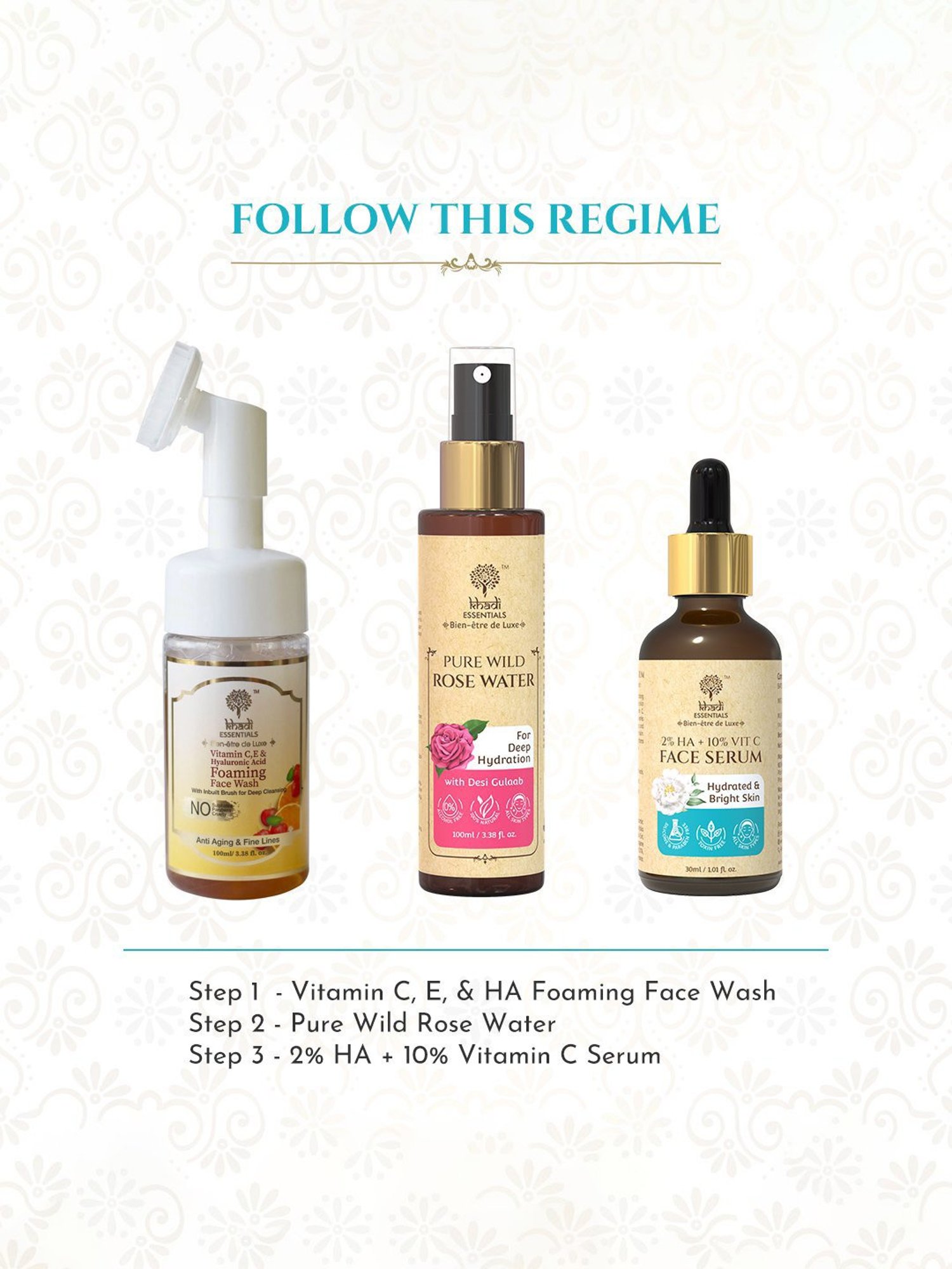 Khadi Essentials 2% HA + 10% Vitamin C Face Serum with Tea Tree Extracts - 30 ml