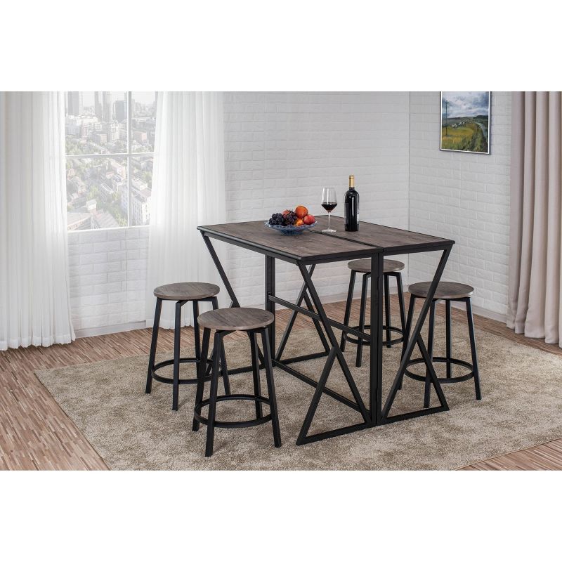 Set of 2 Round Backless Barstools Metal/Brown - Lane Home Furnishings