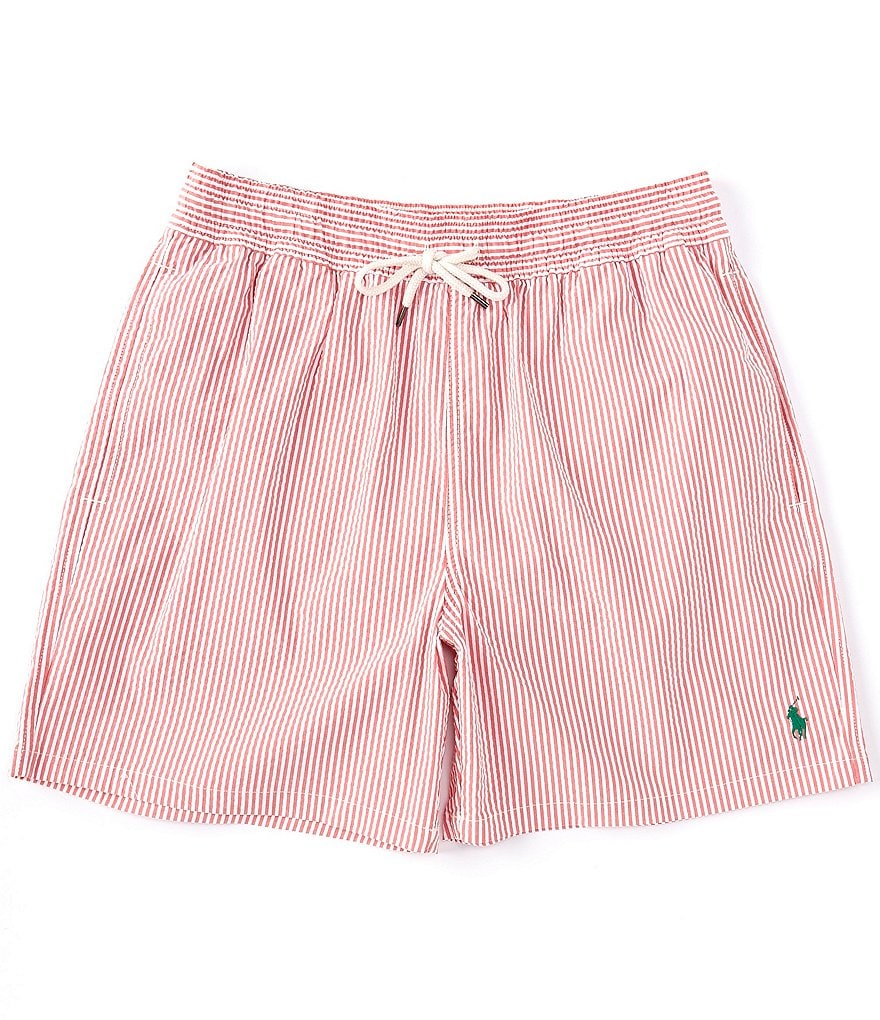 Polo Ralph Lauren 5 3/4#double; Inseam Traveler Seersucker Swim Trunks