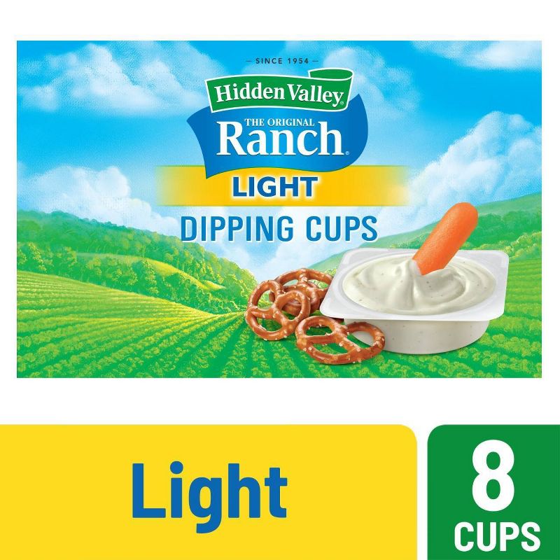 Hidden Valley Original Ranch Light Salad Dressing To Go Cups - 1.5fl oz/8pk