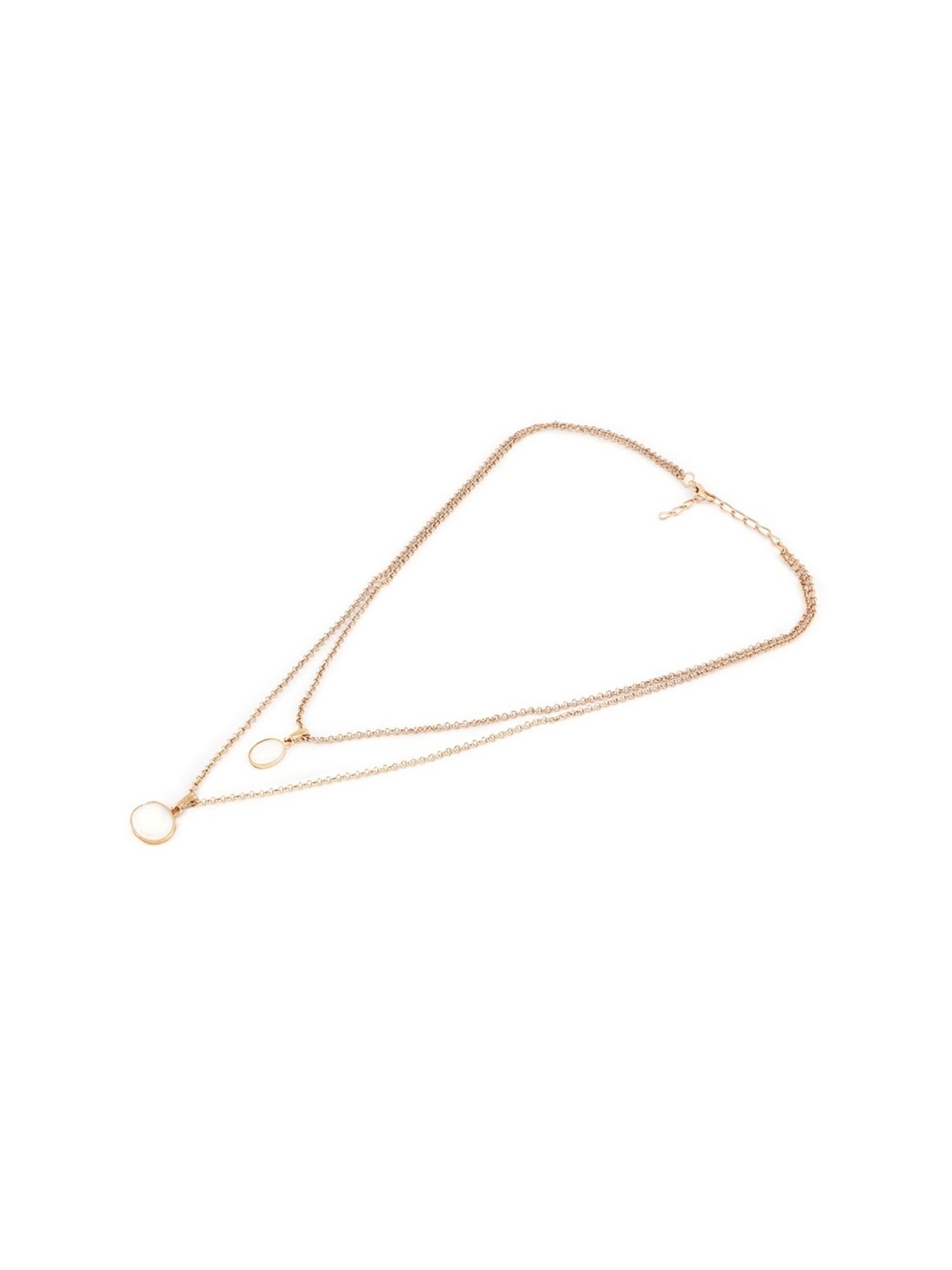 Zaveri Pearls White Enamel 2 Layers Contemporary Charm Drop Chain-ZPFK14556