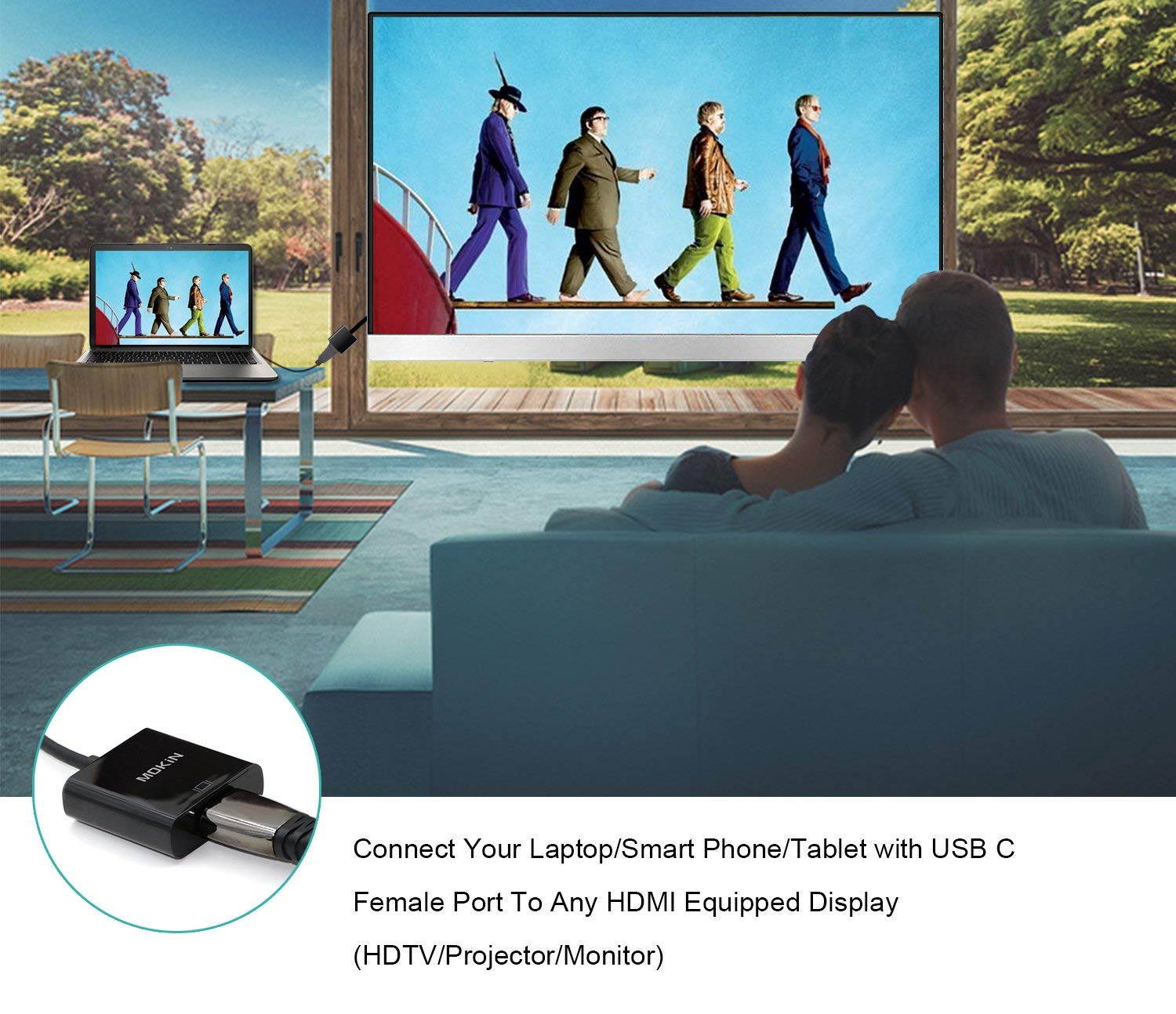 USB C to HDMI Adapter,YXwin USB C(Type C) To HDMI Adapter Cable For Macbook,Chromebook Pixel,Dell XPS 12/13/15 And More With Gold-Plated HDMI Port,Sup (USB C TO HDMI)