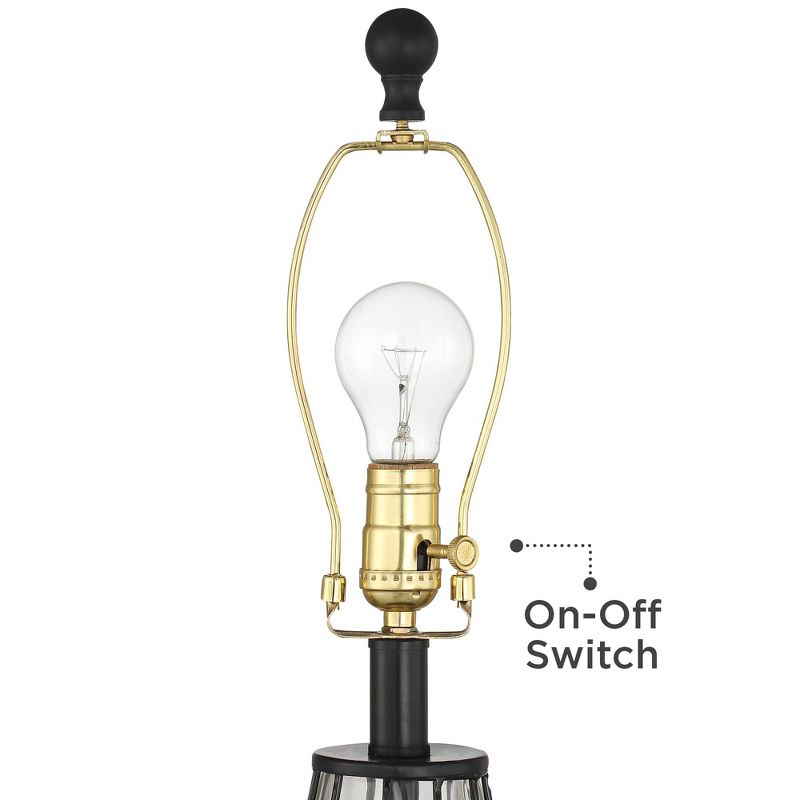 360 Lighting Hudson Blown Glass Gourd Black Shade Table Lamps Set of 2