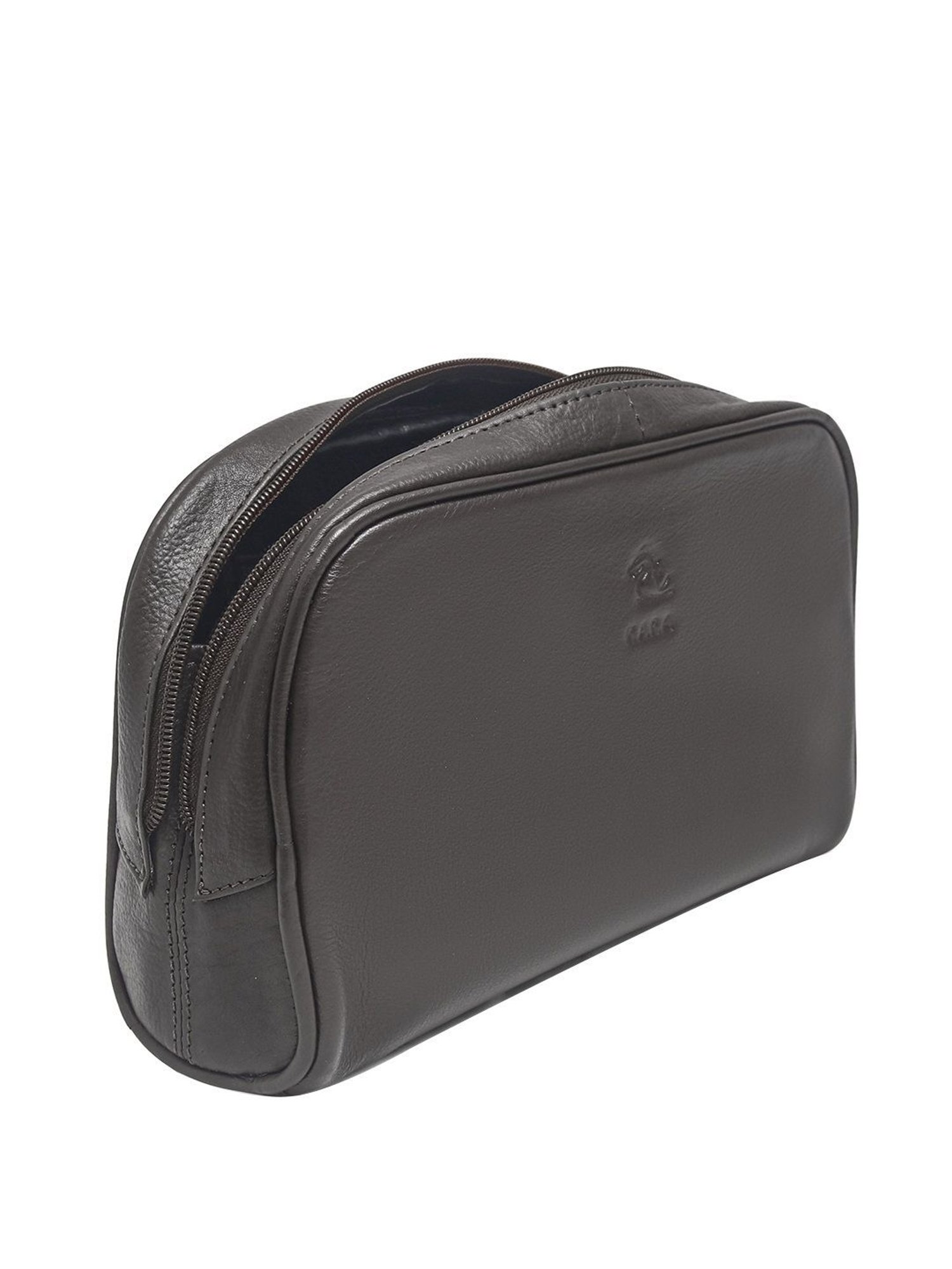 Kara Black Leather Unisex Pouch