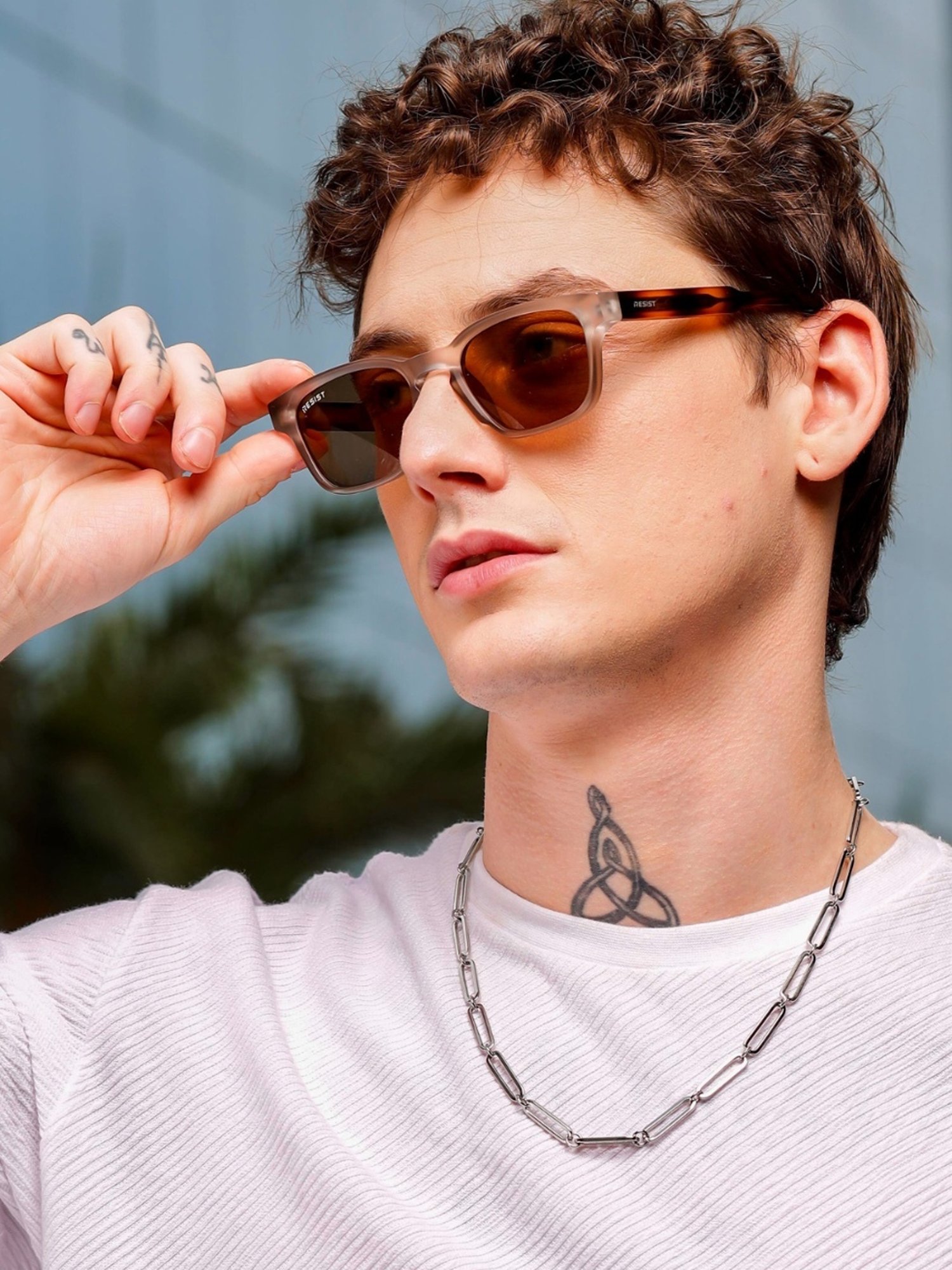 Resist Eyewear Brown Wayfarer uv protected Unisex Sunglasses