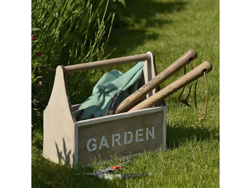 Gardenised Distressed Wood Garden Carry Planter