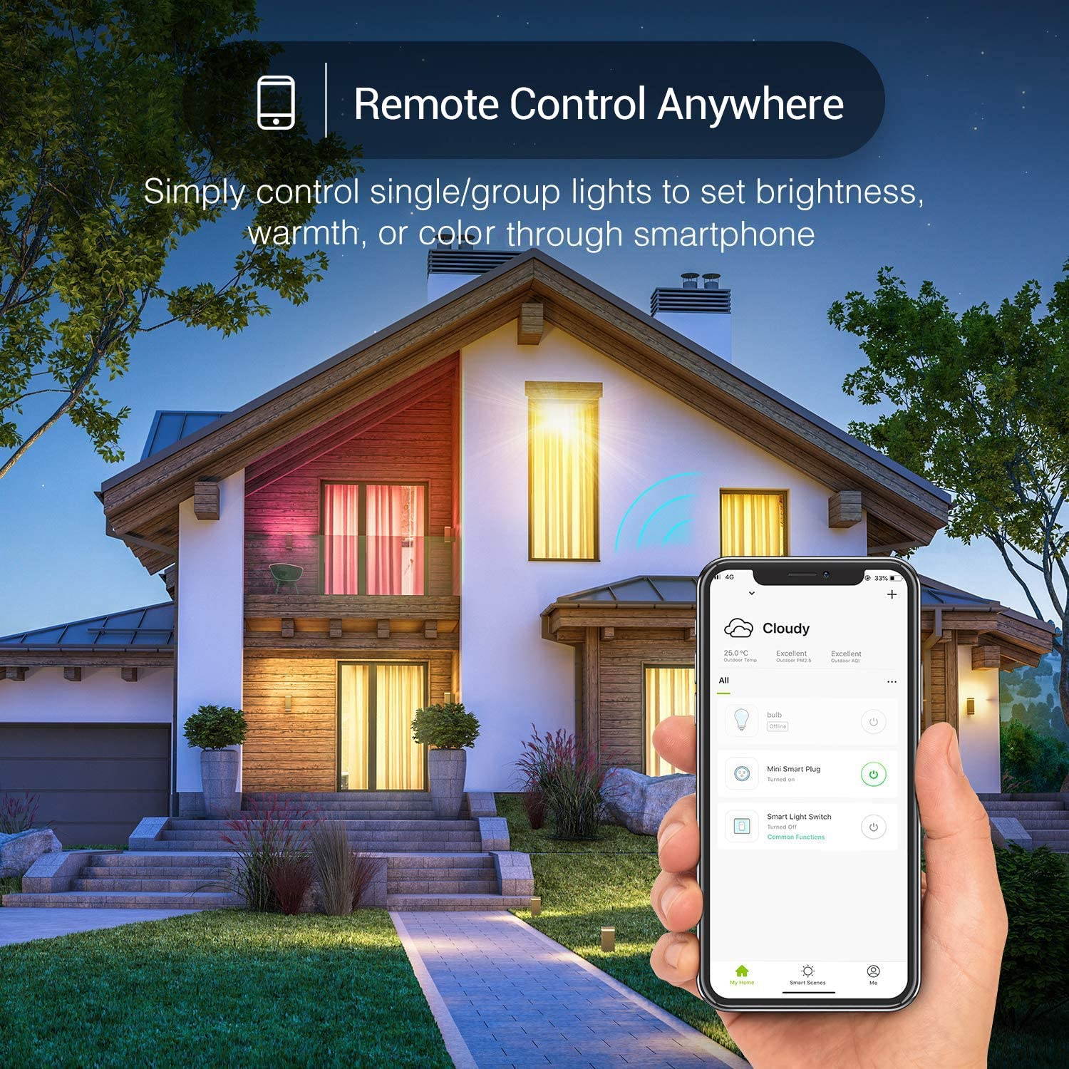 Smart Light Bulb,Works with Alexa Echo Dot,Google (No Hub Required), A19 E26 Color Changing Light Bulb,Dimmable,Voice Remote Group Control, 2 Pack